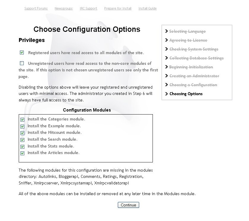 Choose Configuration Options